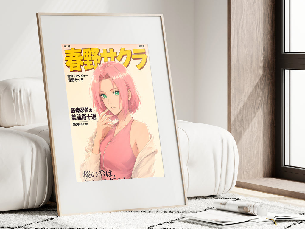 Naruto Sakura Pink Magazine Cover Anime Poster — i01462
