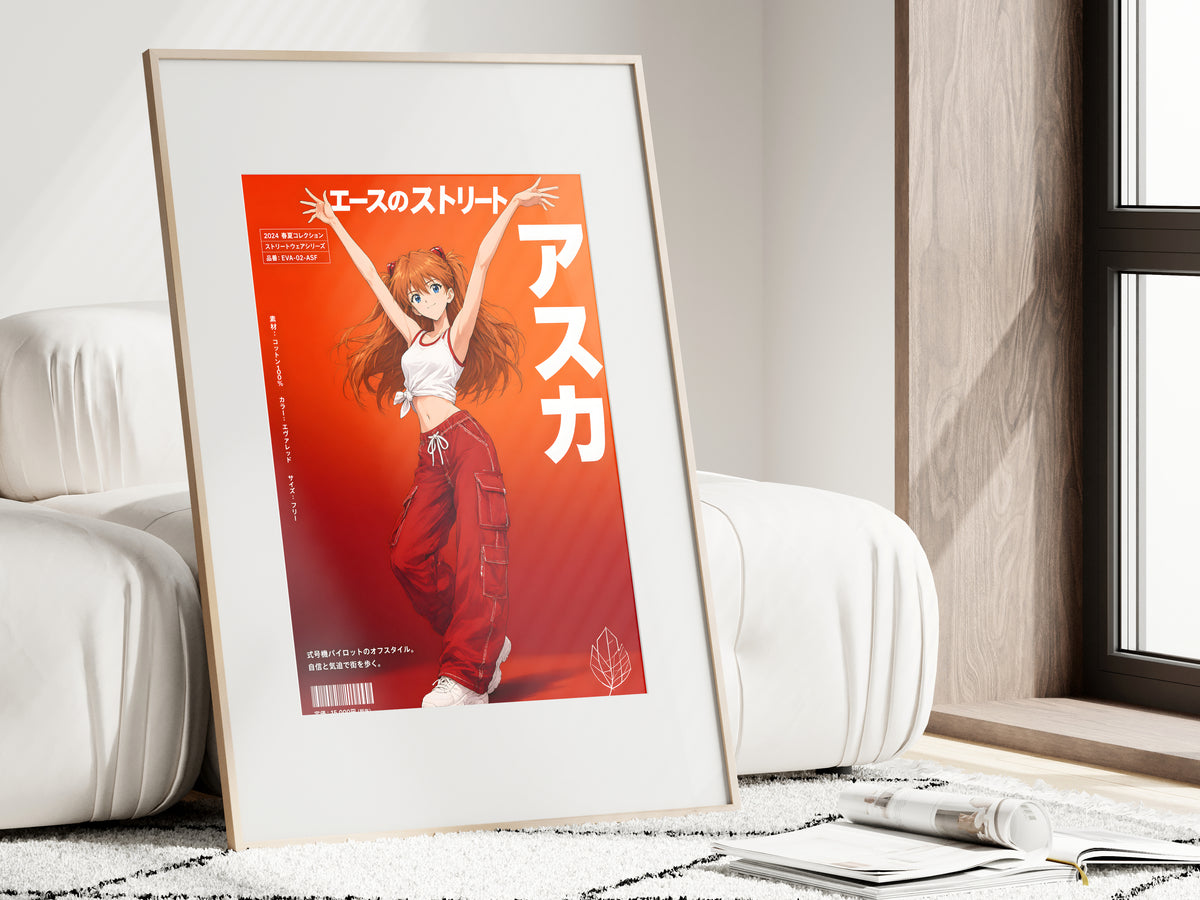 Evangelion Asuka Red Streetwear Anime Poster — i01462