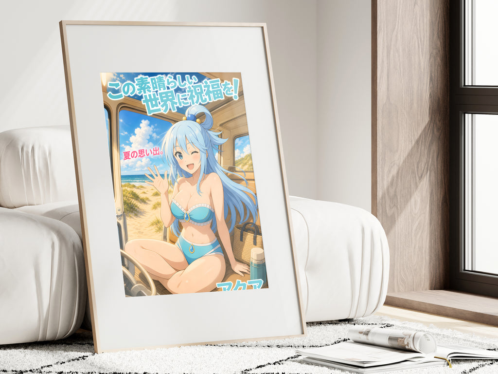 KonoSuba Aqua Beach Camper Summer Anime Poster — i01462