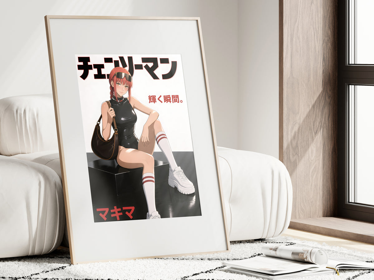 Chainsaw Man Makima Black Patent Fashion Anime Poster — i01462