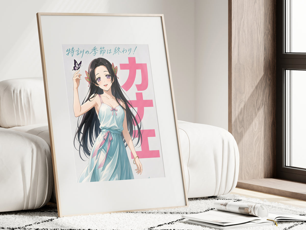 Demon Slayer Kanae Butterfly Pastel Dress Anime Poster — i01462