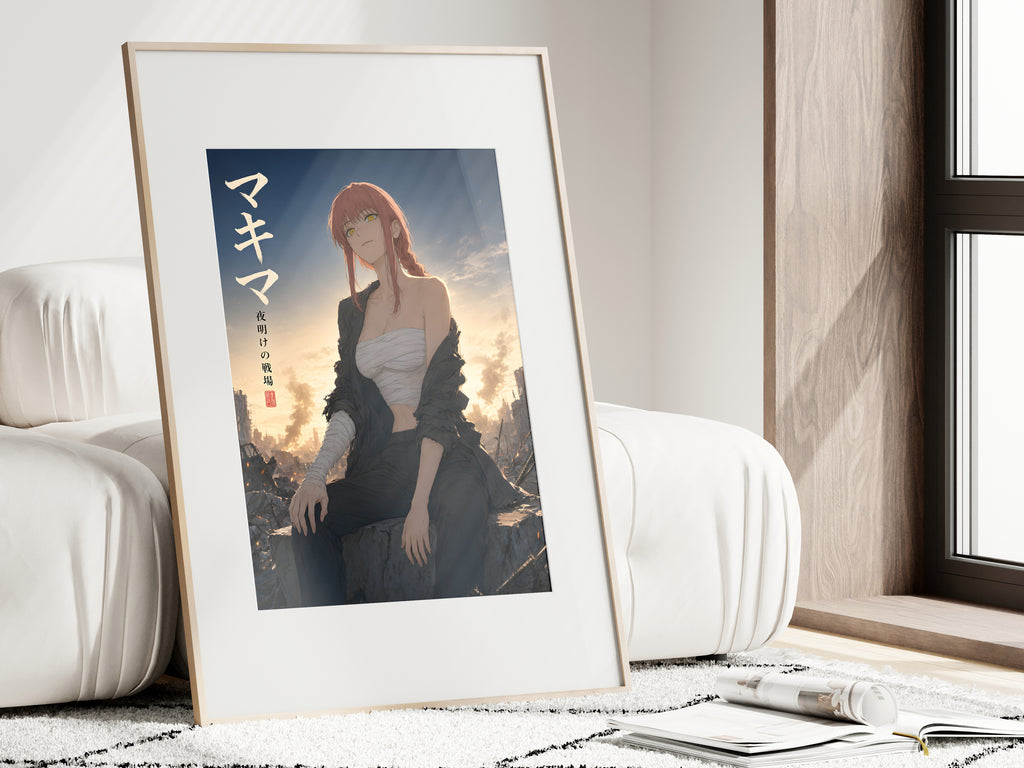 Chainsaw Man Makima Post Battle Sunset Anime Poster — i01462
