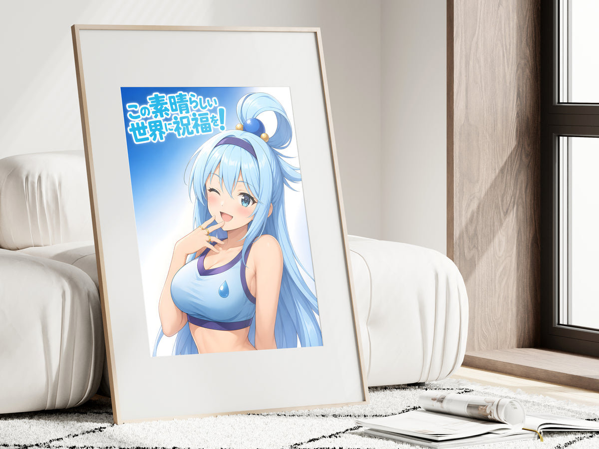 KonoSuba Aqua Blue Studio Wink Anime Poster — i01462
