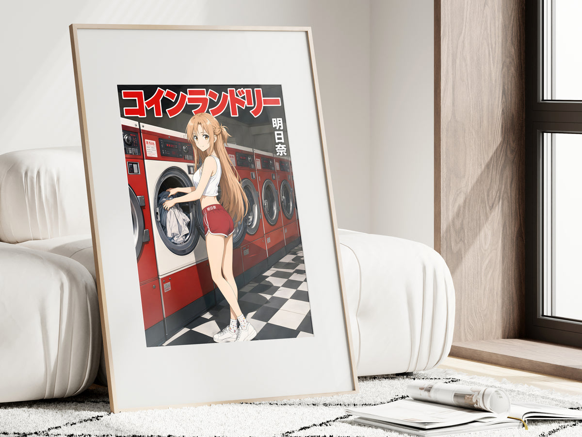 Sword Art Online Asuna Red Coin Laundry Anime Poster — i01462
