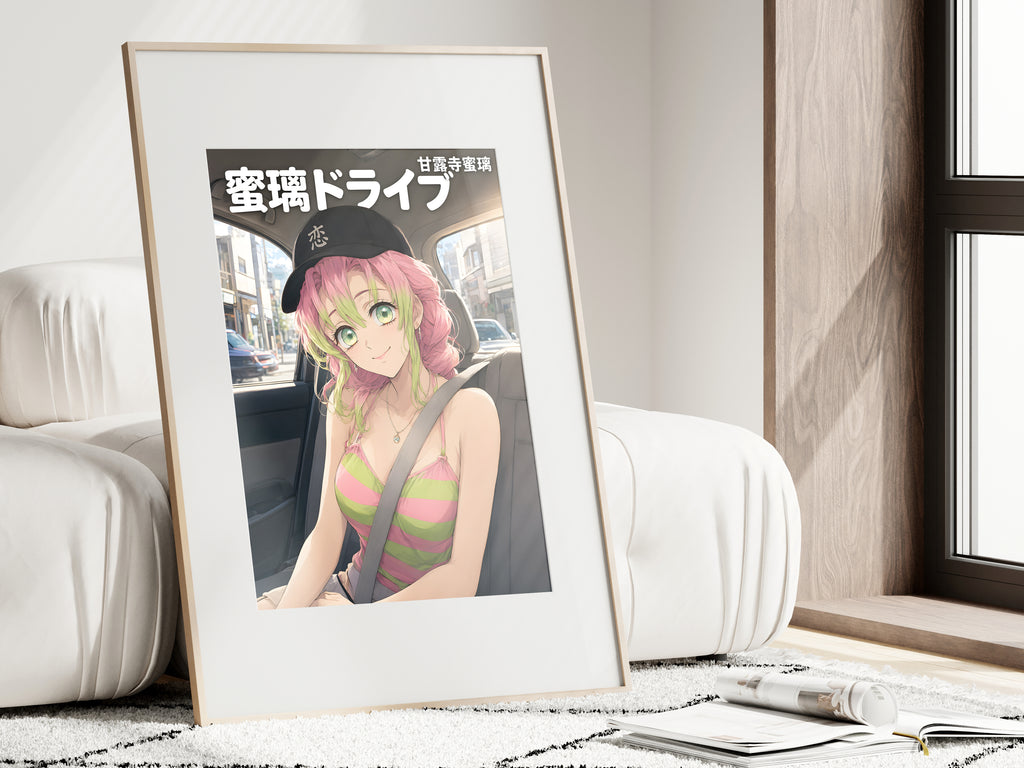 Demon Slayer Mitsuri Car Seat Portrait Anime Poster — i01462