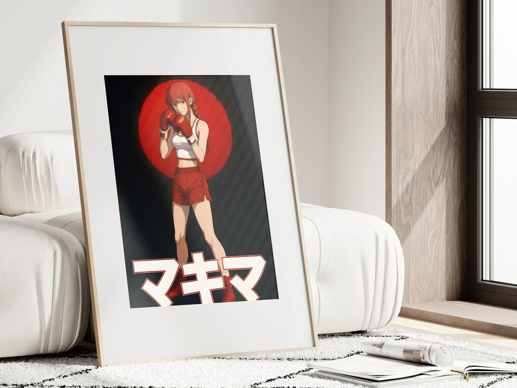Chainsaw Man Makima Retro Boxing Portrait Anime Poster — i01462
