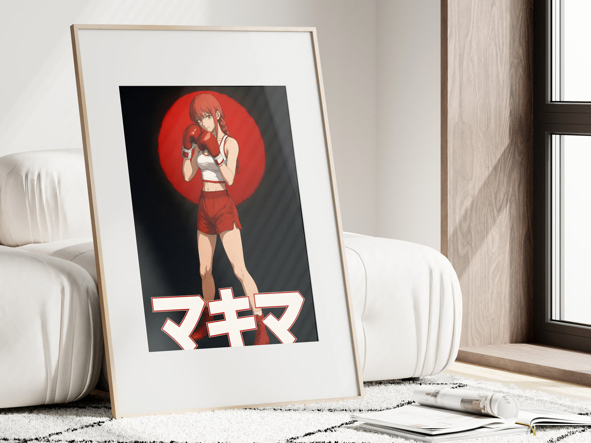 Chainsaw Man Makima Retro Boxing Portrait Anime Poster — i01462