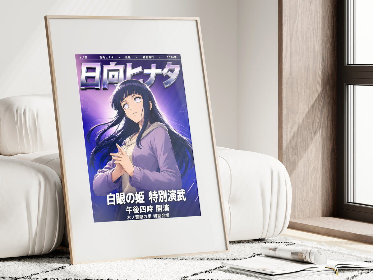 Naruto Hinata Purple Chrome Portrait Anime Poster — i01462