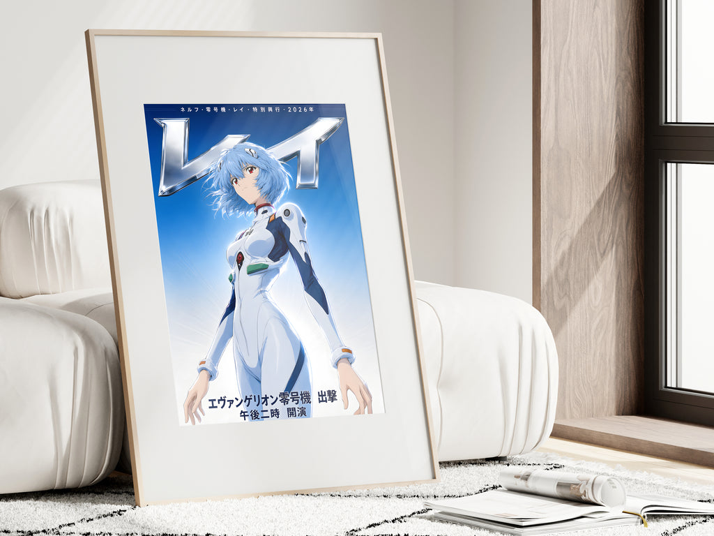 Evangelion Rei White Plugsuit Portrait Anime Poster — i01462