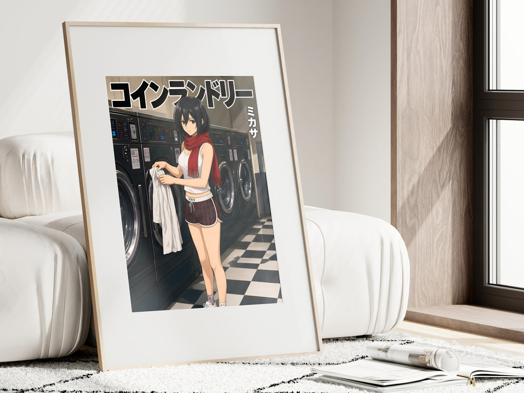 Attack on Titan Mikasa Laundromat Anime Poster — i01462