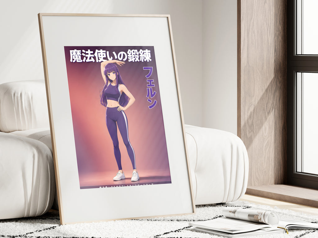 Frieren Fern Purple Activewear Portrait Anime Poster — i01462
