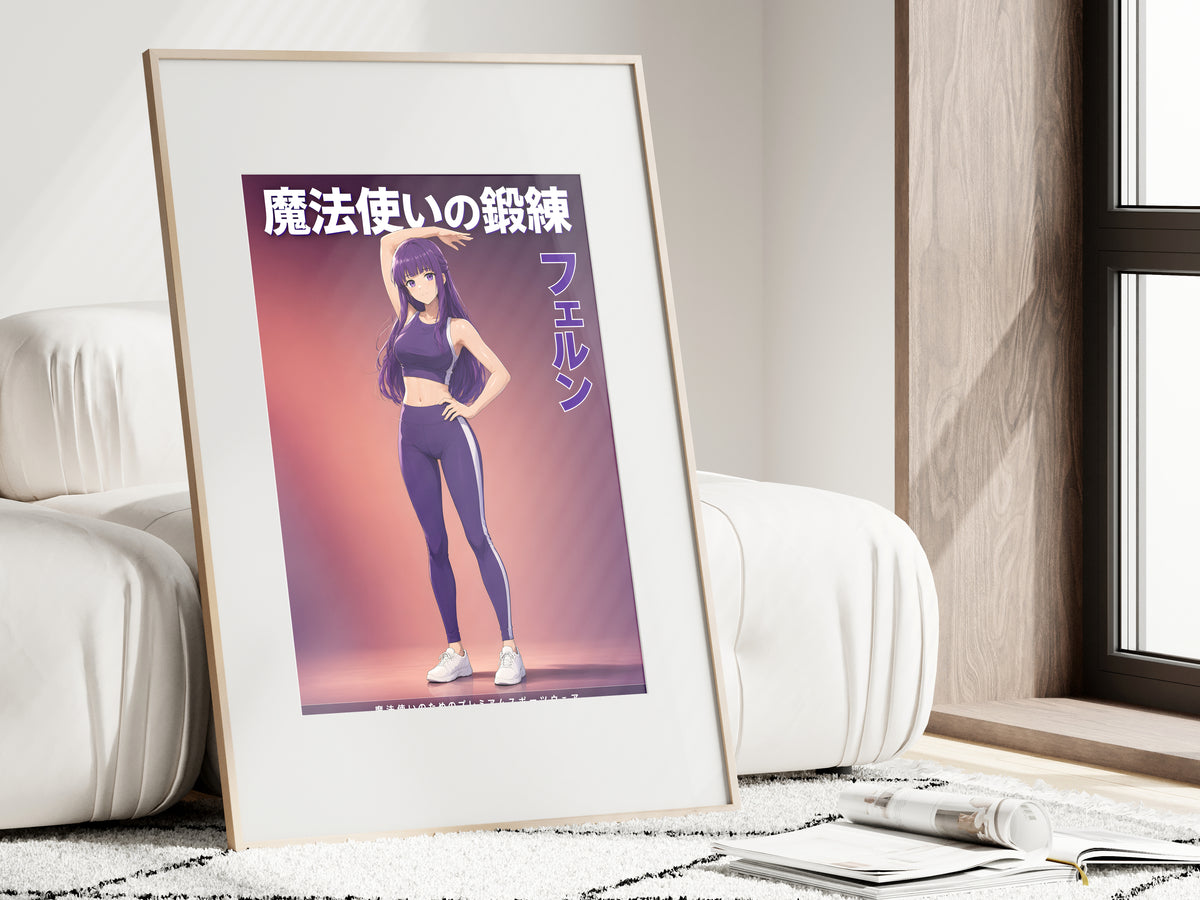 Frieren Fern Purple Activewear Portrait Anime Poster — i01462