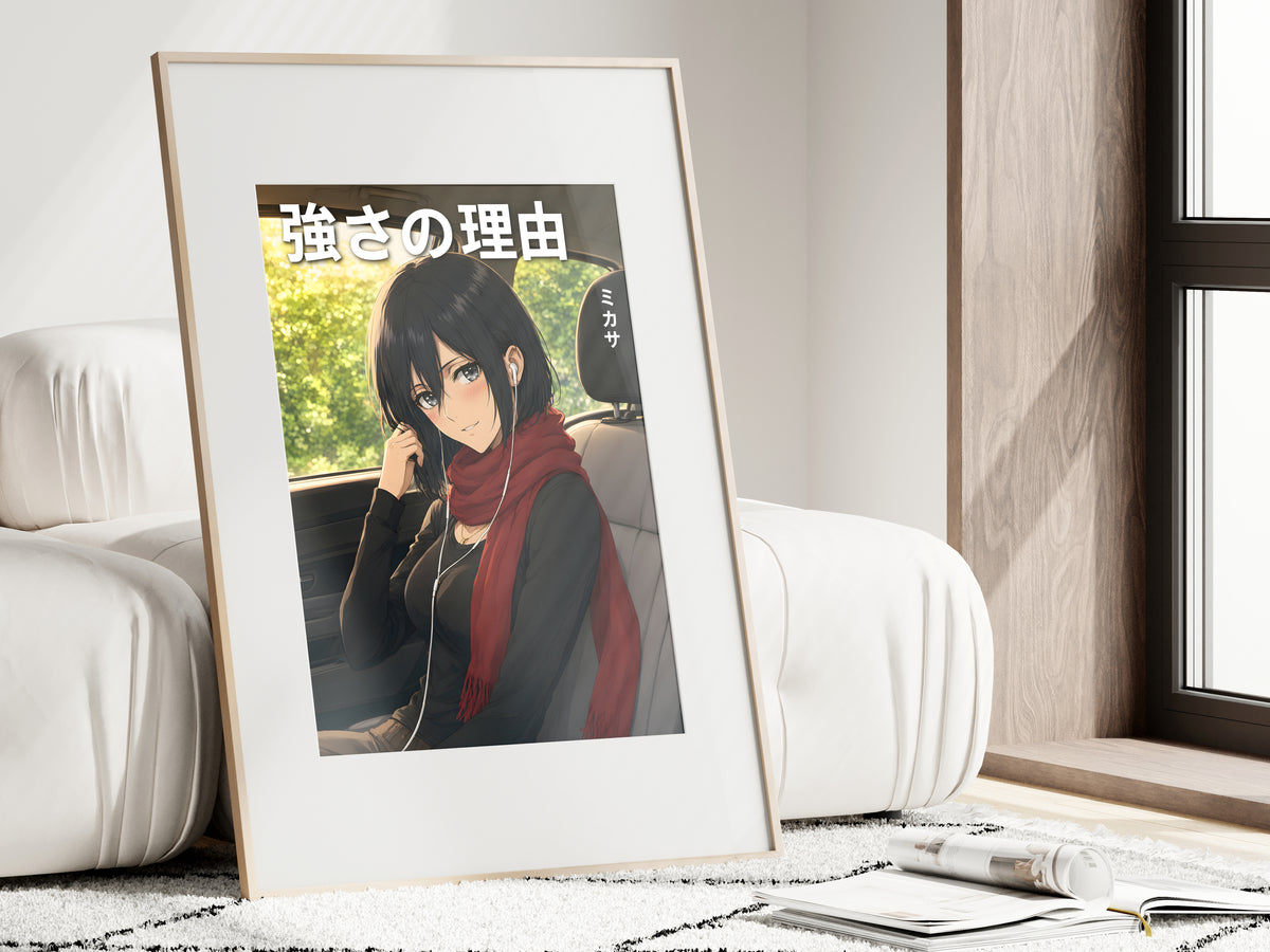 Attack on Titan Mikasa Sunlit Car Seat Anime Poster — i01462