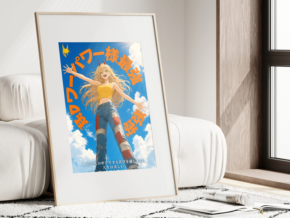Chainsaw Man Power Blue Sky Portrait Anime Poster — i01462