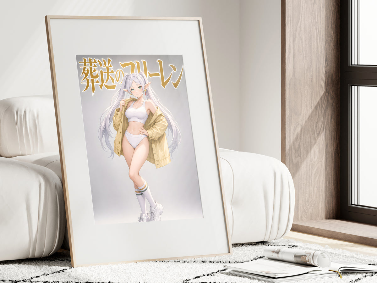 Frieren Gold Jacket Athletic Anime Poster — i01462