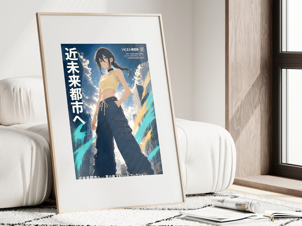 Chainsaw Man Reze Future City Streetwear Anime Poster — i01462