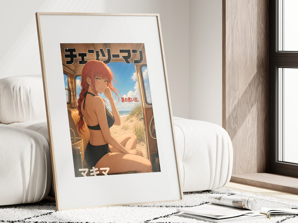 Chainsaw Man Makima Sunlit Train Window Anime Poster — i01462