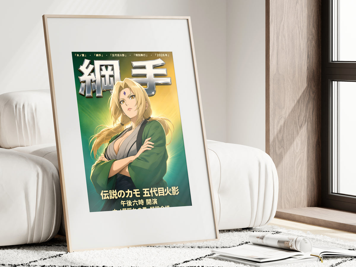 Naruto Tsunade Green Chrome Portrait Anime Poster — i01462