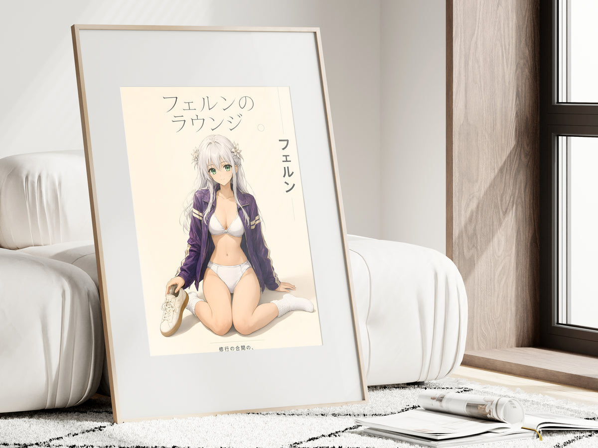 Frieren Silver-Haired Lounge Fashion Anime Poster — i01462