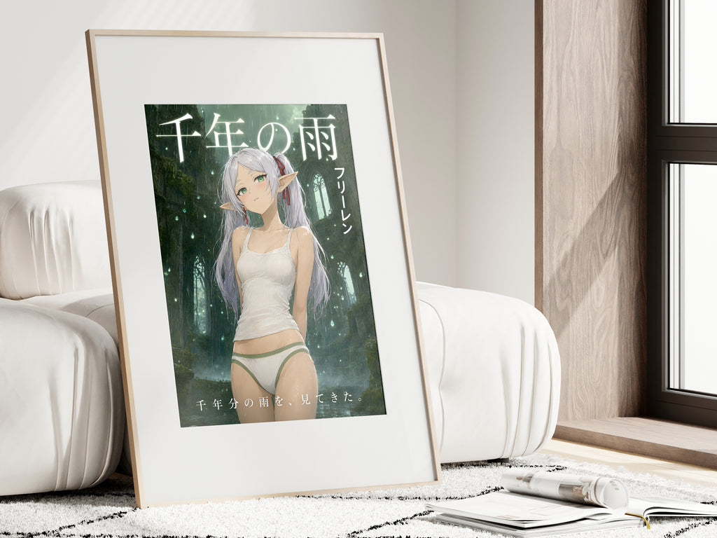 Frieren Rain Portrait Anime Poster — i01462