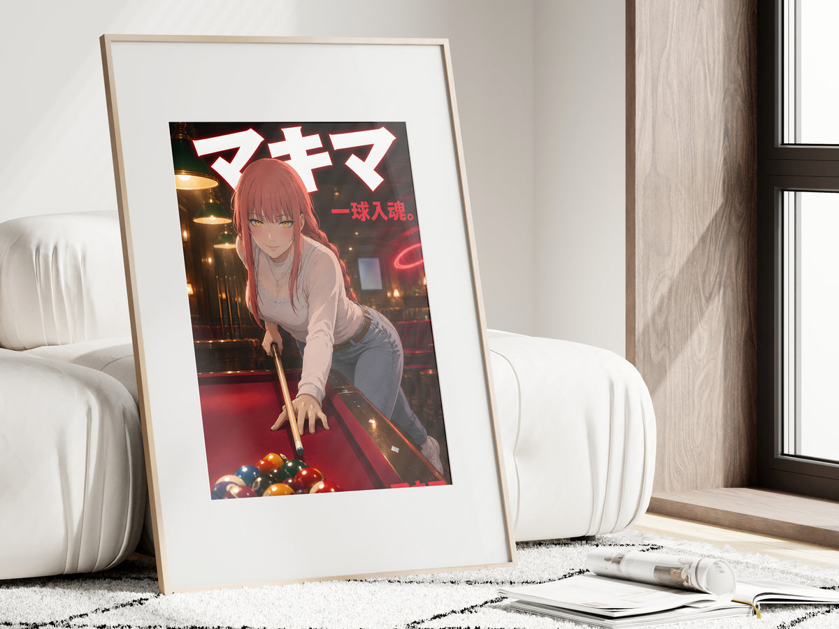 Chainsaw Man Makima Billiards Night Anime Poster — i01462