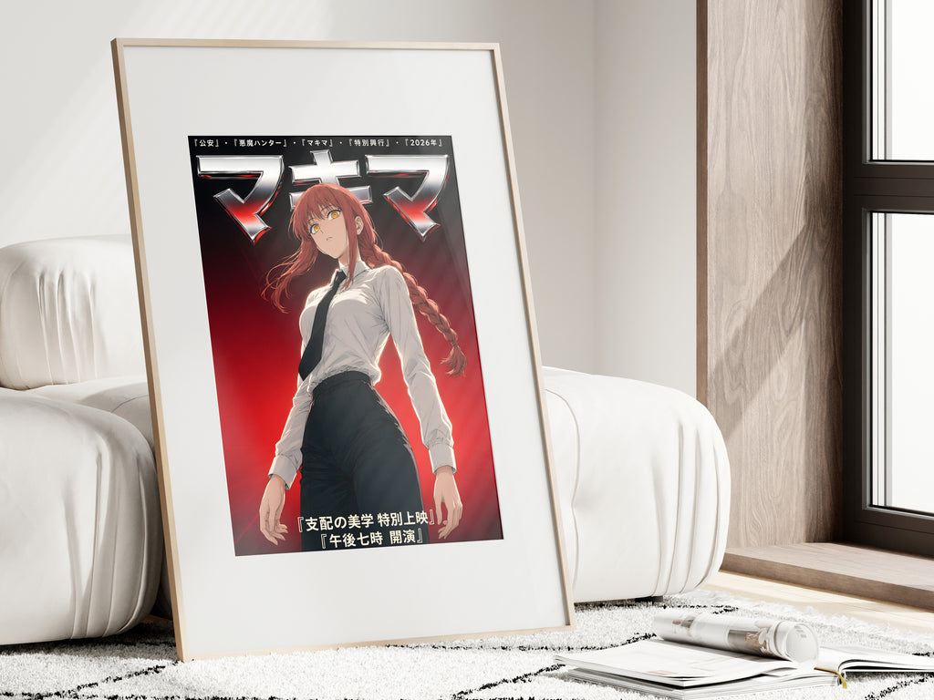 Chainsaw Man Makima Red Chrome Magazine Portrait Anime Poster — i01462