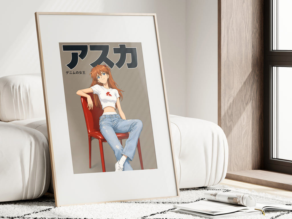 Evangelion Asuka Denim Studio Portrait Anime Poster — i01462
