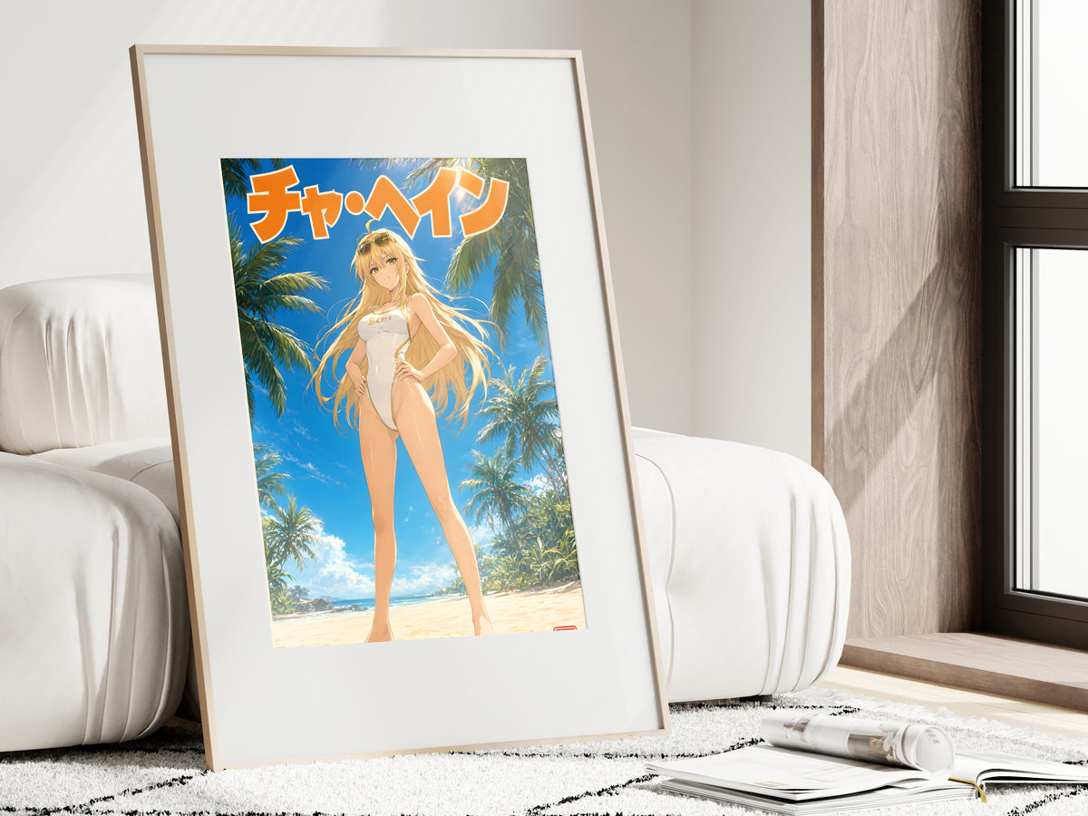 Solo Leveling Cha Hae-In Tropical Beach Anime Poster — i01462