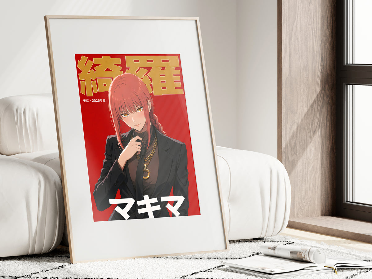 Chainsaw Man Makima Black Suit Editorial Anime Poster — i01462