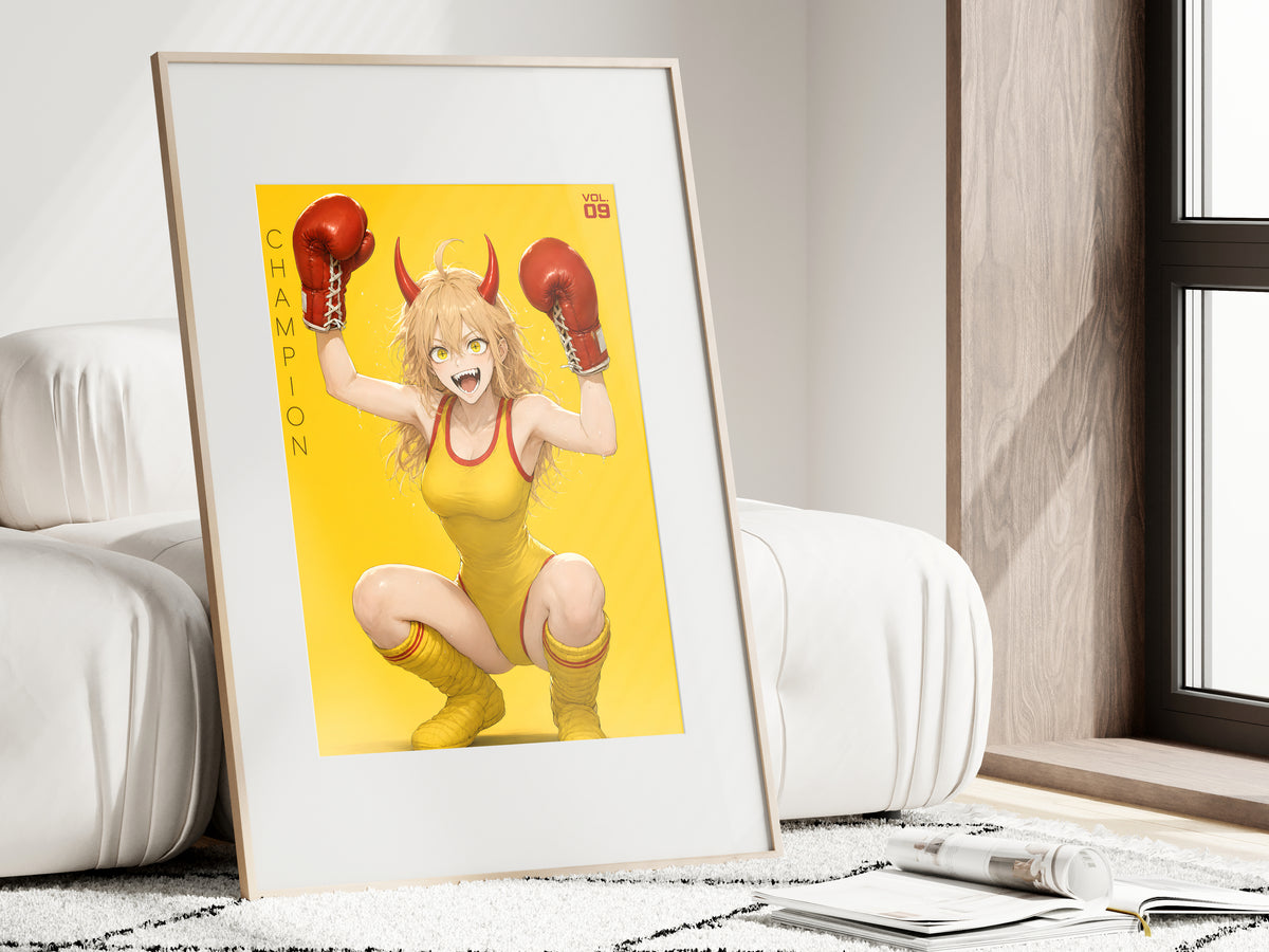 Chainsaw Man Power Yellow Boxing Portrait Anime Poster — i01462
