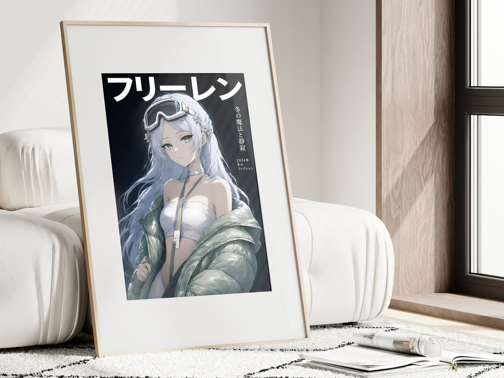 Frieren Puffer Jacket and Goggles Anime Poster — i01462