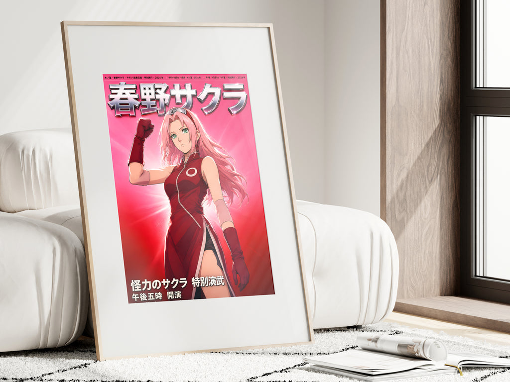 Naruto Sakura Red Chrome Portrait Anime Poster — i01462