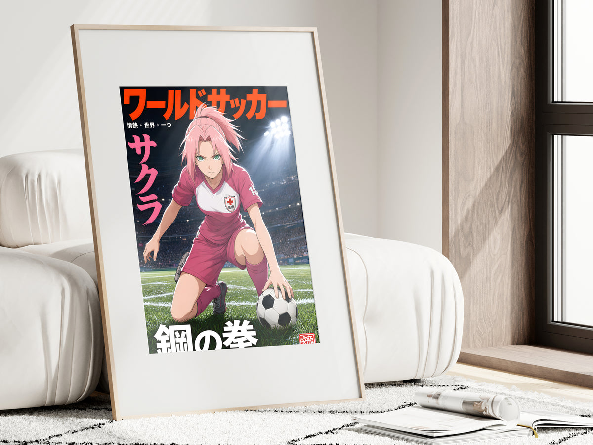Naruto Sakura Football Cover Anime Poster — i01462