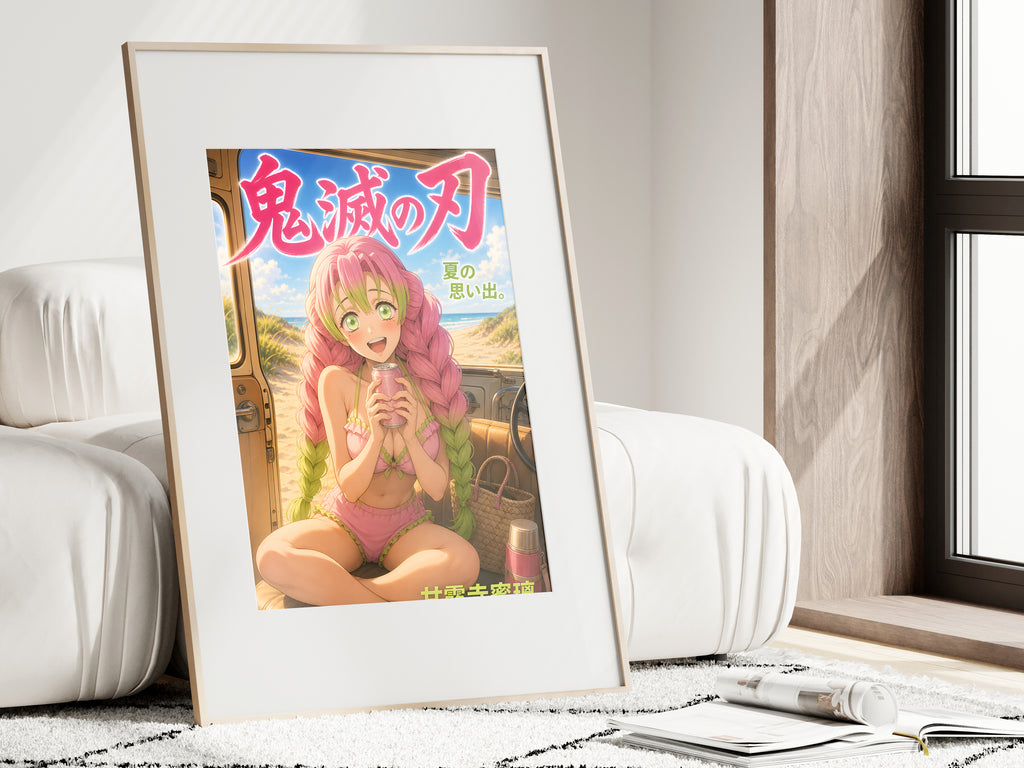 Demon Slayer Mitsuri Summer Train Picnic Anime Poster — i01462