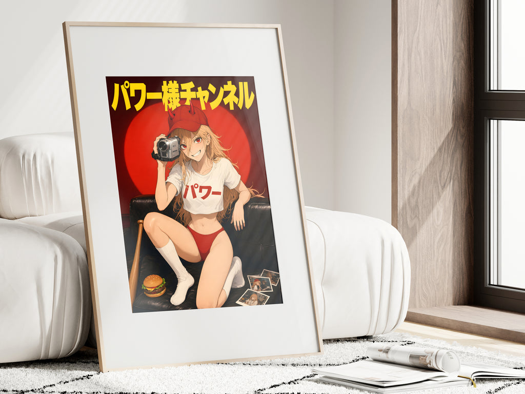 Chainsaw Man Power Red Camcorder Portrait Anime Poster — i01462