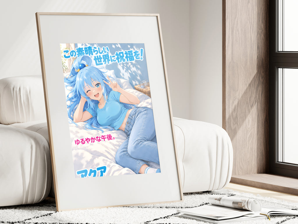 KonoSuba Aqua Sunlit Afternoon Anime Poster — i01462