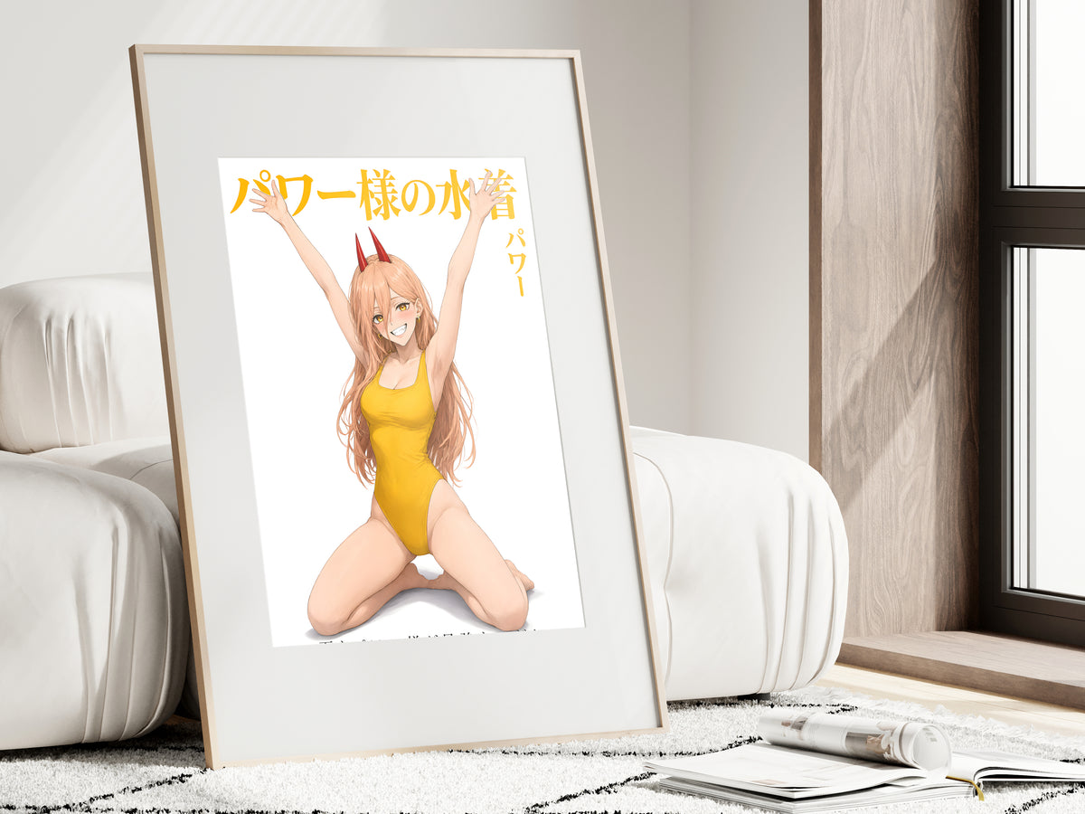 Chainsaw Man Power Yellow Swimsuit Cheer Anime Poster — i01462