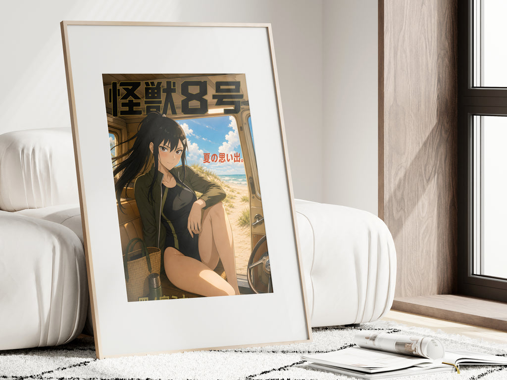Kaiju No. 8 Mina Ashiro Sunlit Train Window Anime Poster — i01462