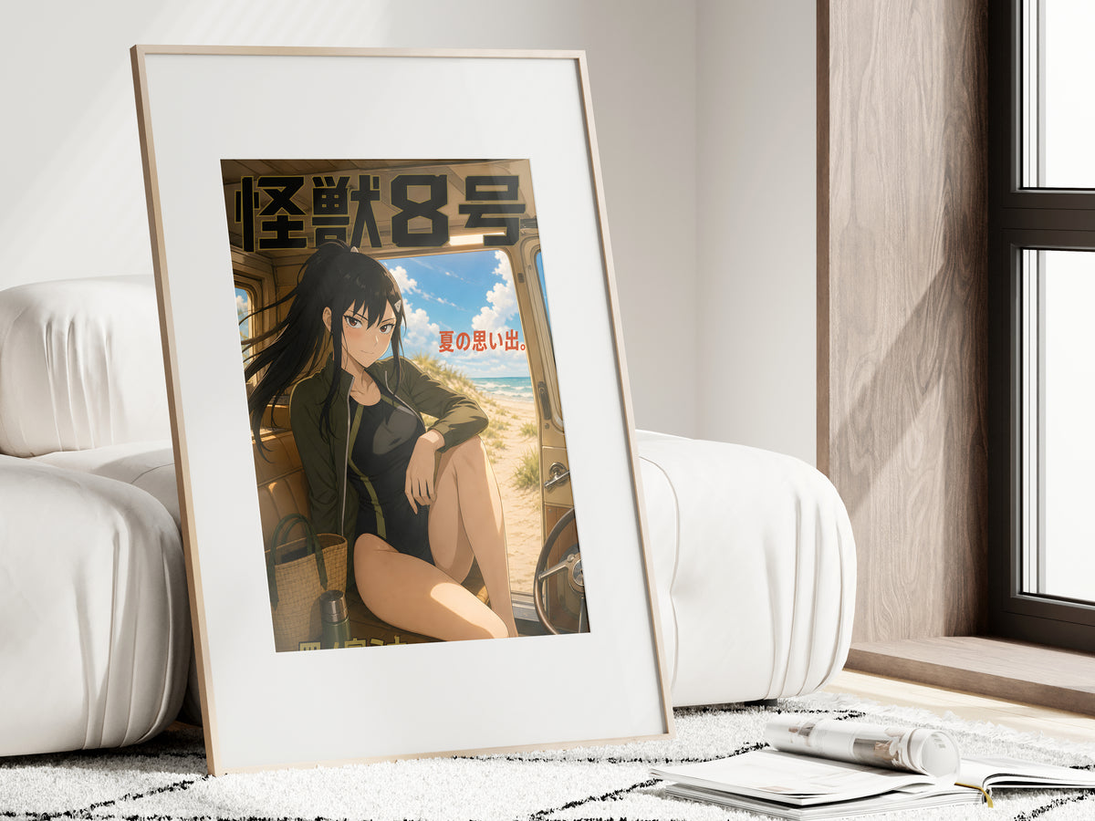 Kaiju No. 8 Mina Ashiro Sunlit Train Window Anime Poster — i01462