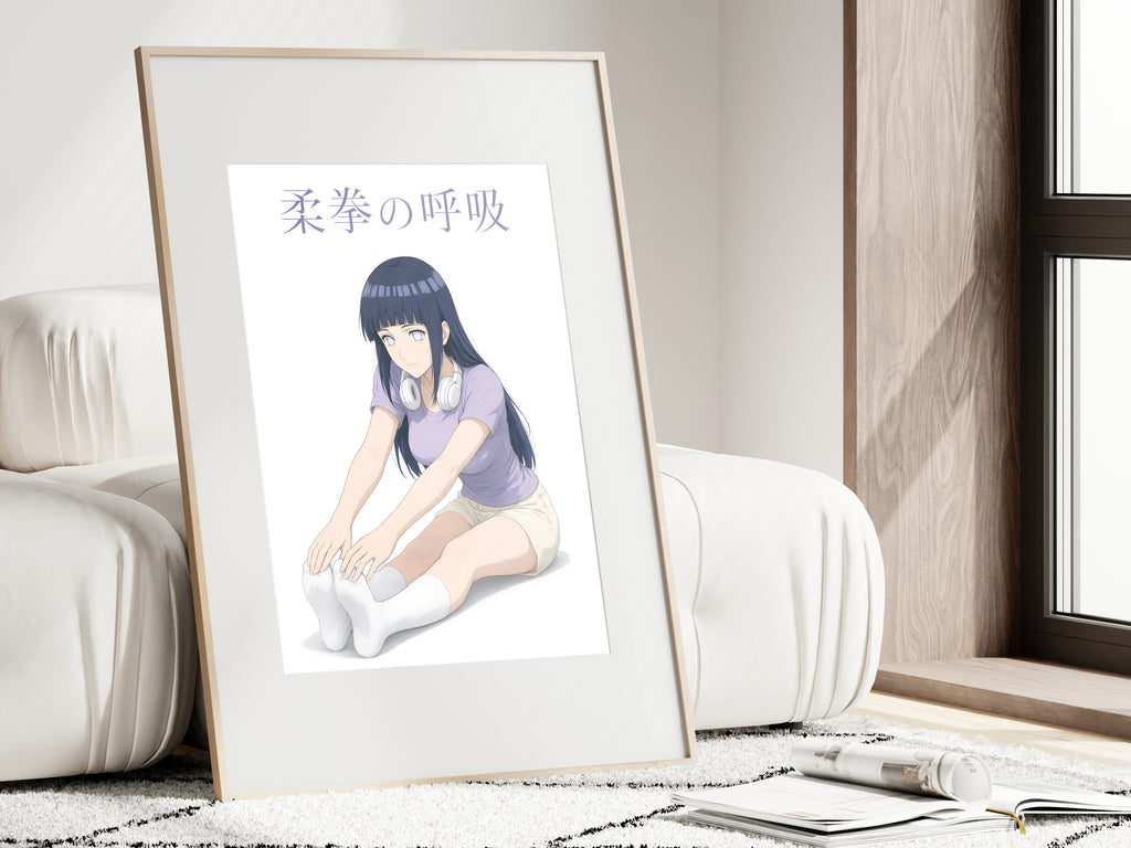 Naruto Hinata Lavender Seated Stretch Anime Poster — i01462