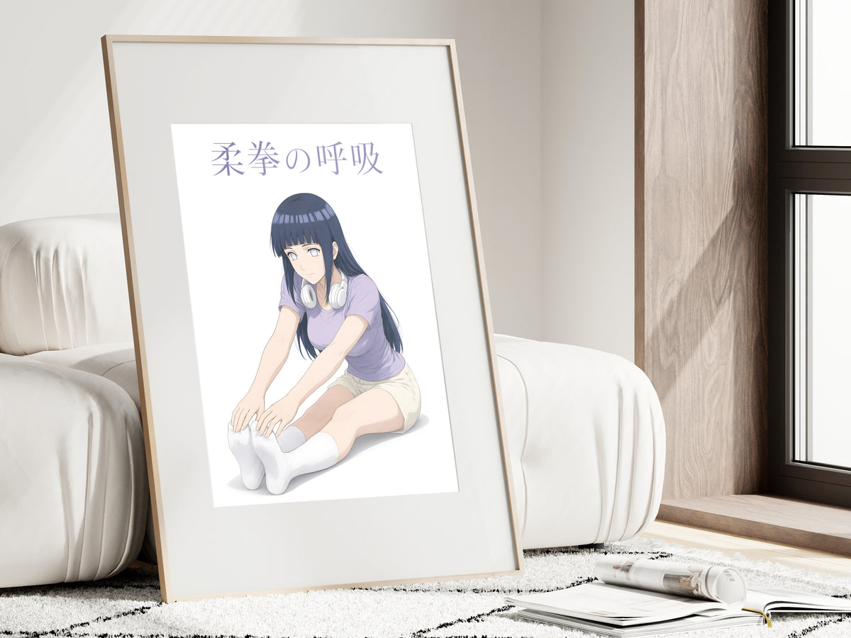 Naruto Hinata Lavender Seated Stretch Anime Poster — i01462