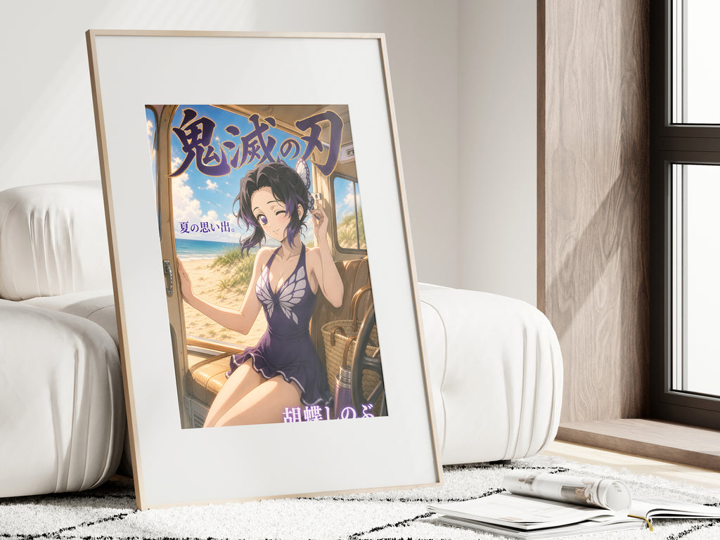 Demon Slayer Shinobu Summer Train Window Anime Poster — i01462