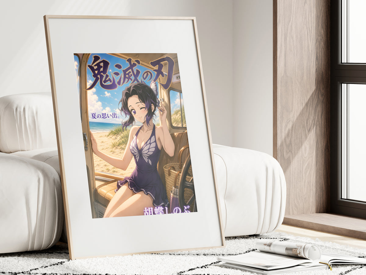 Demon Slayer Shinobu Summer Train Window Anime Poster — i01462