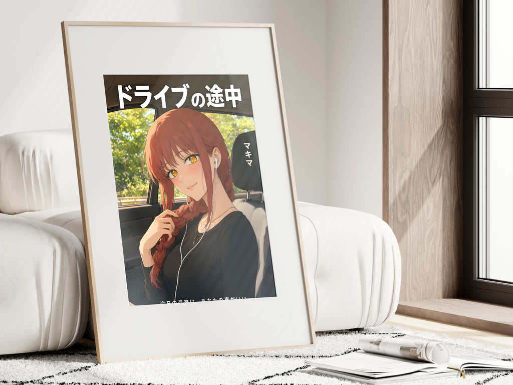 Chainsaw Man Makima Road Trip Earbuds Anime Poster — i01462