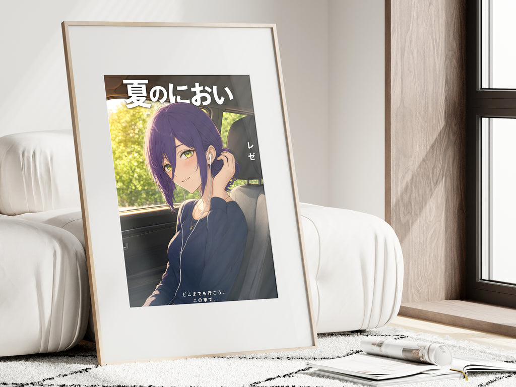 Chainsaw Man Reze Road Trip Earbuds Anime Poster — i01462