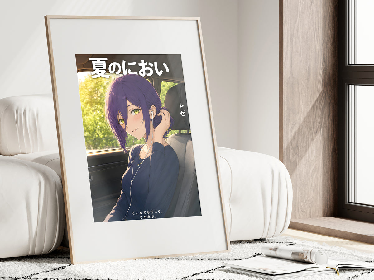 Chainsaw Man Reze Road Trip Earbuds Anime Poster — i01462