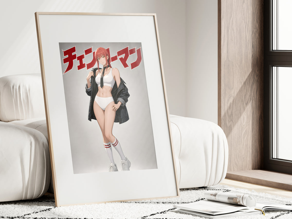 Chainsaw Man Makima White Sportswear Editorial Anime Poster — i01462