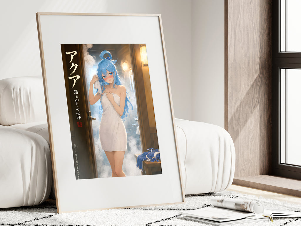 KonoSuba Aqua Steamy Bath Towel Anime Poster — i01462