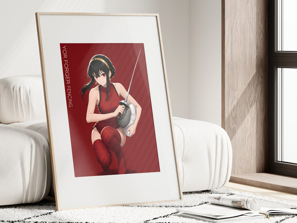 Spy x Family Yor Crimson Fencing Portrait Anime Poster — i01462