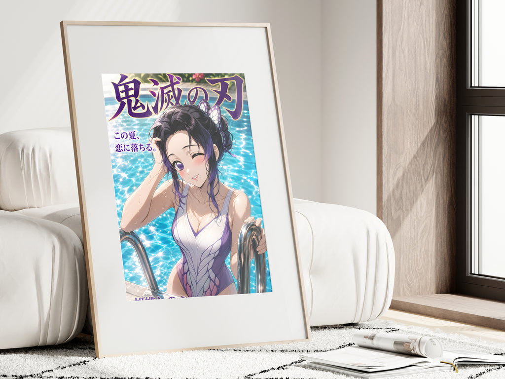 Demon Slayer Shinobu Butterfly Poolside Anime Poster — i01462
